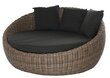 DAY BED MAJE NATURAL 186X183X90CM ECO-RATTAN SMOKE NATURAL 10MM, PILLOW SUNPROOF BLACK цена и информация | Aiatoolid, rõdutoolid | hansapost.ee