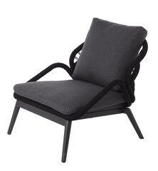 LAMEGO Lounging chair 90X87X80CM, ALU GRAPHITE, BLACK CUSHION, BLACK STRING цена и информация | Садовые стулья, кресла, пуфы | hansapost.ee