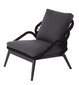 LAMEGO Lounging chair 90X87X80CM, ALU GRAPHITE, BLACK CUSHION, BLACK STRING цена и информация | Aiatoolid, rõdutoolid | hansapost.ee