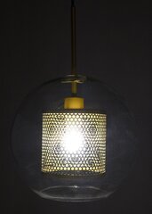 HANGING LAMP GRID L ŚR.30CM STEEL BRASS GLASS hind ja info | Rippvalgustid | hansapost.ee