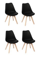 Toolide komplekt, pruun/must, 4 tooli hind ja info | Köögitoolid, söögitoolid | hansapost.ee