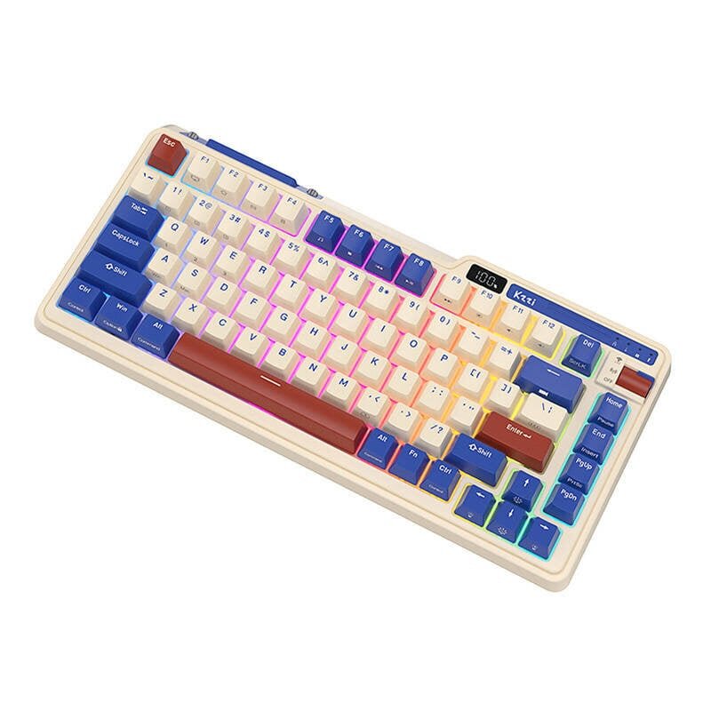 Mehaaniline klaviatuur Royal Kludge KZZI K75 pro RGB, Moment Switch, retro sinine цена и информация | Klaviatuurid | hansapost.ee