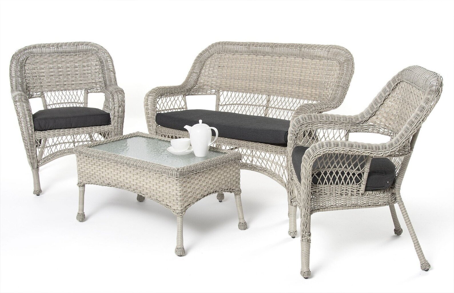 Lounge set Casa Natural, synthetic rattan, steel, gray hind ja info | Välimööbli komplektid | hansapost.ee