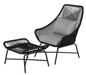 Уличное кресло со стулом Lorado, черного цвета цена и информация |  Садовые стулья, кресла, пуфы | hansapost.ee