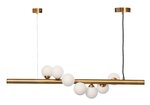 HANGING LAMP CAPE LONG LED 86X20X20CM WHITE GLASS METAL GOLD