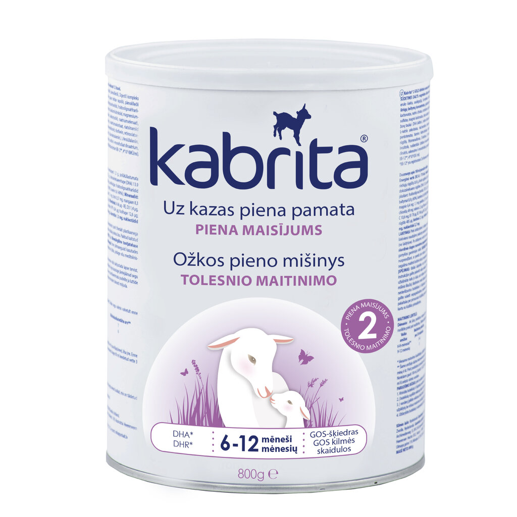 Jätkupiimasegu imikule kitsepiimast Kabrita Gold 2, 6-12 kuud, 800 g hind ja info | Piimasegud | hansapost.ee