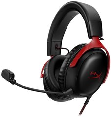 HyperX Cloud III красный/черный проводные наушники 7.1 | USB/3.5мм цена и информация | Наушники Спортивные Наушники Для Бизнеса Тренажерный Зал Плавание Бег Черный | hansapost.ee