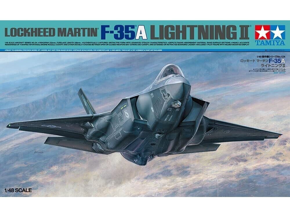 Tamiya - Lockheed Martin F-35A Lightning II, 1/48, 61124 цена и информация | Klotsid ja konstruktorid | hansapost.ee