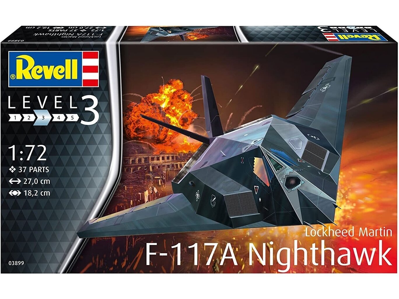 Revell - Lockheed F-117A Nighthawk, 1/72, 03899 hind ja info | Klotsid ja konstruktorid | hansapost.ee