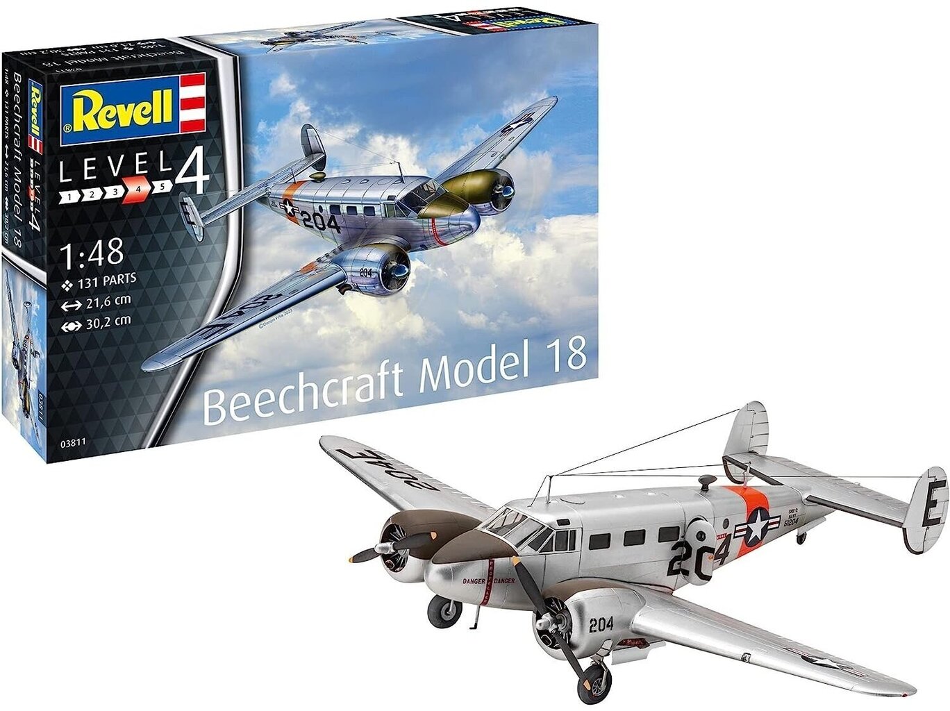 Revell - Beechcraft Model 18, 1/48, 03811 цена и информация | Klotsid ja konstruktorid | hansapost.ee