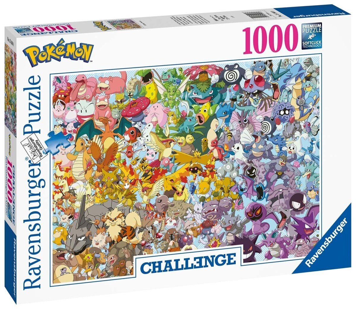 Pusle Ravensburger Challenge Pokemon, 1000 tk цена и информация | Pusled lastele ja täiskasvanutele | hansapost.ee