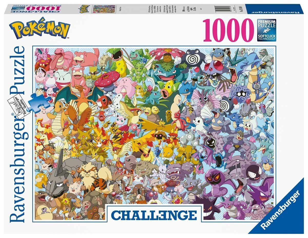 Pusle Ravensburger Challenge Pokemon, 1000 tk hind ja info | Pusled lastele ja täiskasvanutele | hansapost.ee