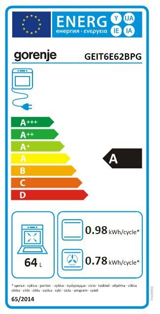 Gorenje GEIT6E62BPG цена и информация | Elektripliidid | hansapost.ee