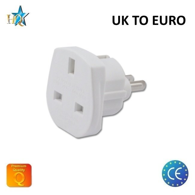 HQ Power Plug adapter from UK (United Kingdom) 3pin to Euro Socket - UK to EU Adapter White (OEM) цена и информация | USB adapterid ja jagajad | hansapost.ee