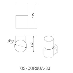 Aia fassaadivalgusti GTV Corta-Au Os-Coroua-30 hind ja info | Aiavalgustid ja õuevalgustid | hansapost.ee