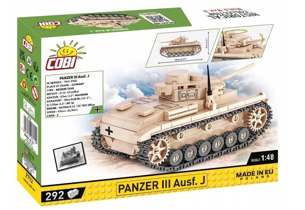 Panzer III Ausf. J цена и информация | Klotsid ja konstruktorid | hansapost.ee