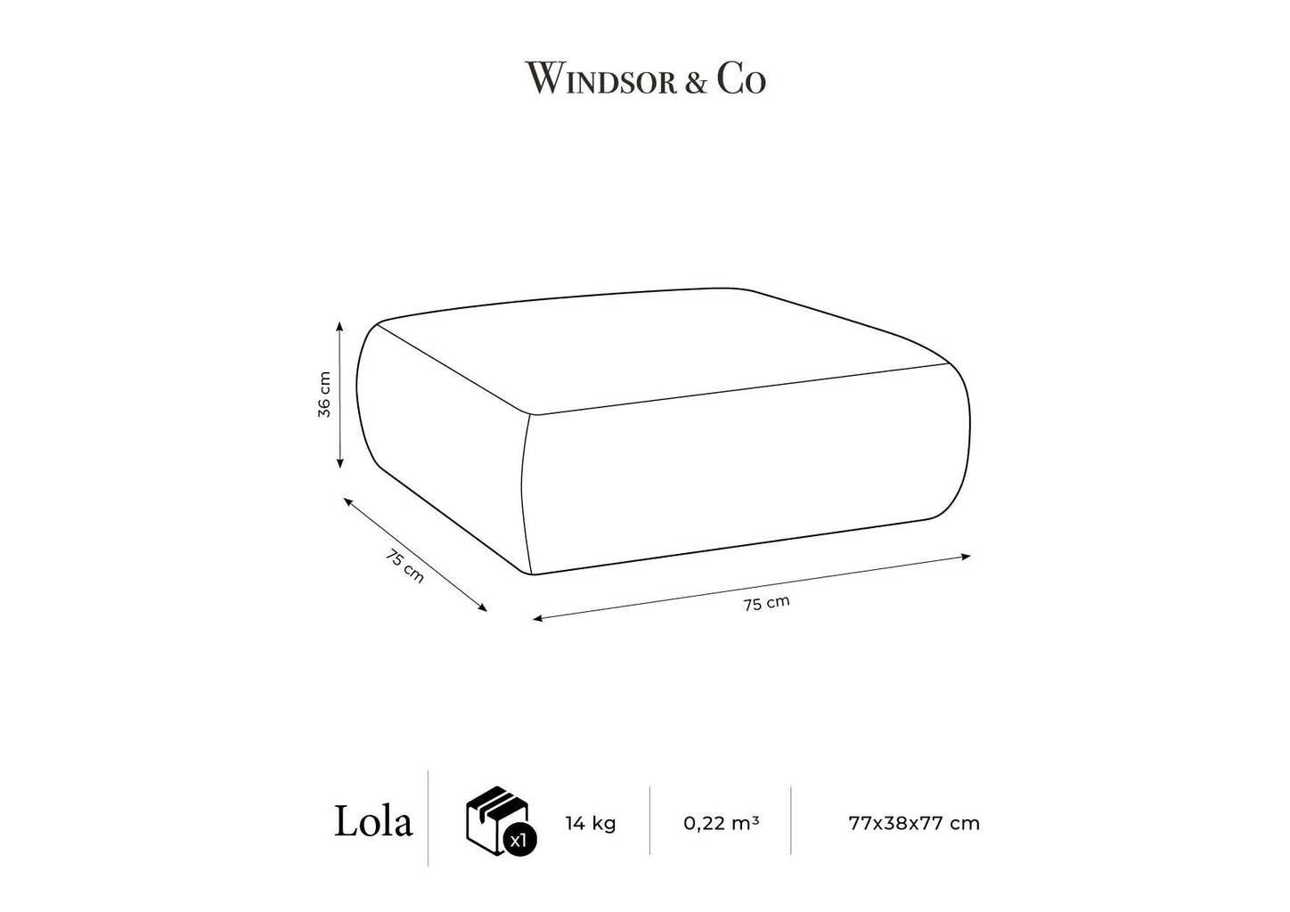 Tumba Windsor & Co Lola, valge цена и информация | Kott-toolid, tumbad, järid | hansapost.ee