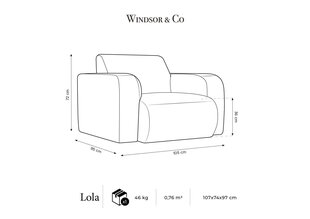 Кресло Windsor & Co Lola, розовый цвет цена и информация | Кресла | hansapost.ee