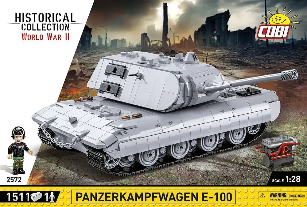 Mudelkomplekt COBI Plastkonstruktorid Panzerkampfwagen E-100, 1/28, 2572 цена и информация | Klotsid ja konstruktorid | hansapost.ee