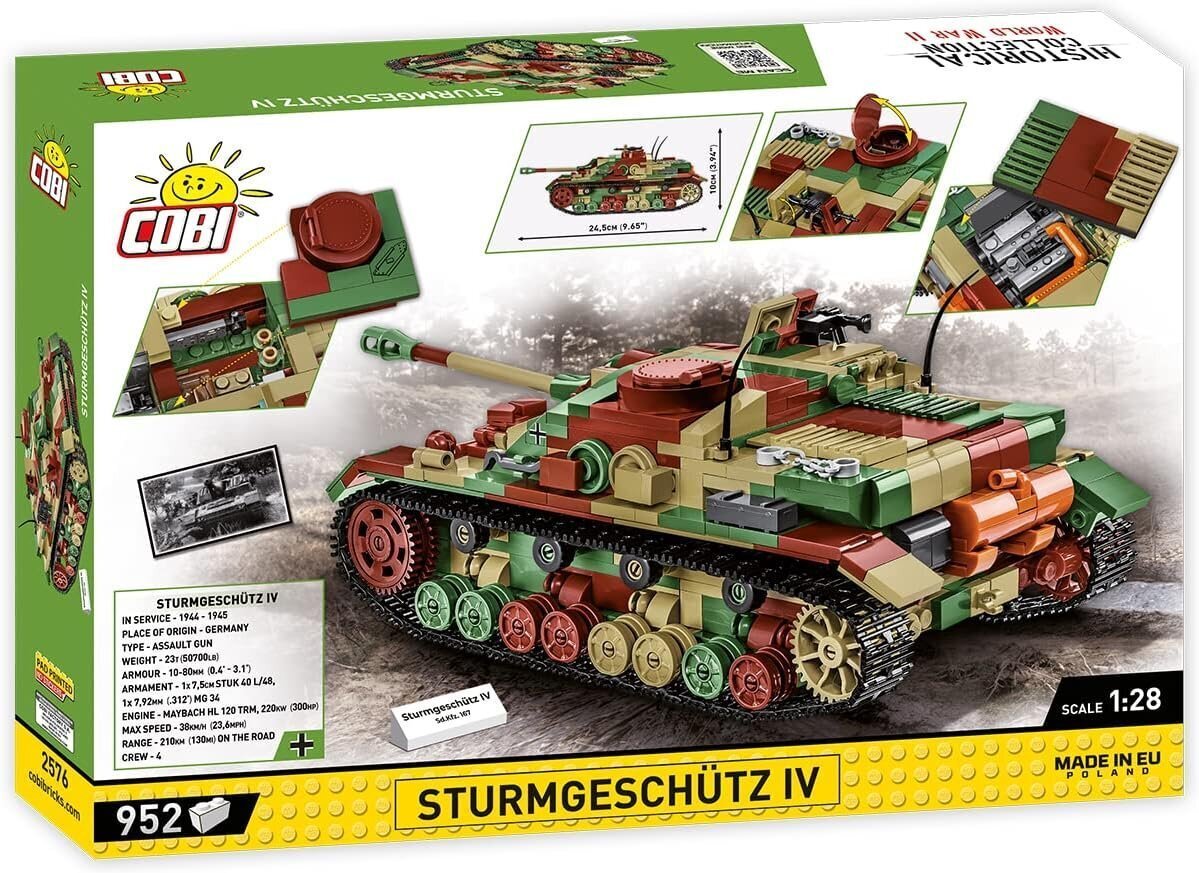 Mudelkomplekt Cobi Plastkonstruktorid Sturmgeschütz IV Sd.Kfz.167, 1/28, 2576 цена и информация | Klotsid ja konstruktorid | hansapost.ee