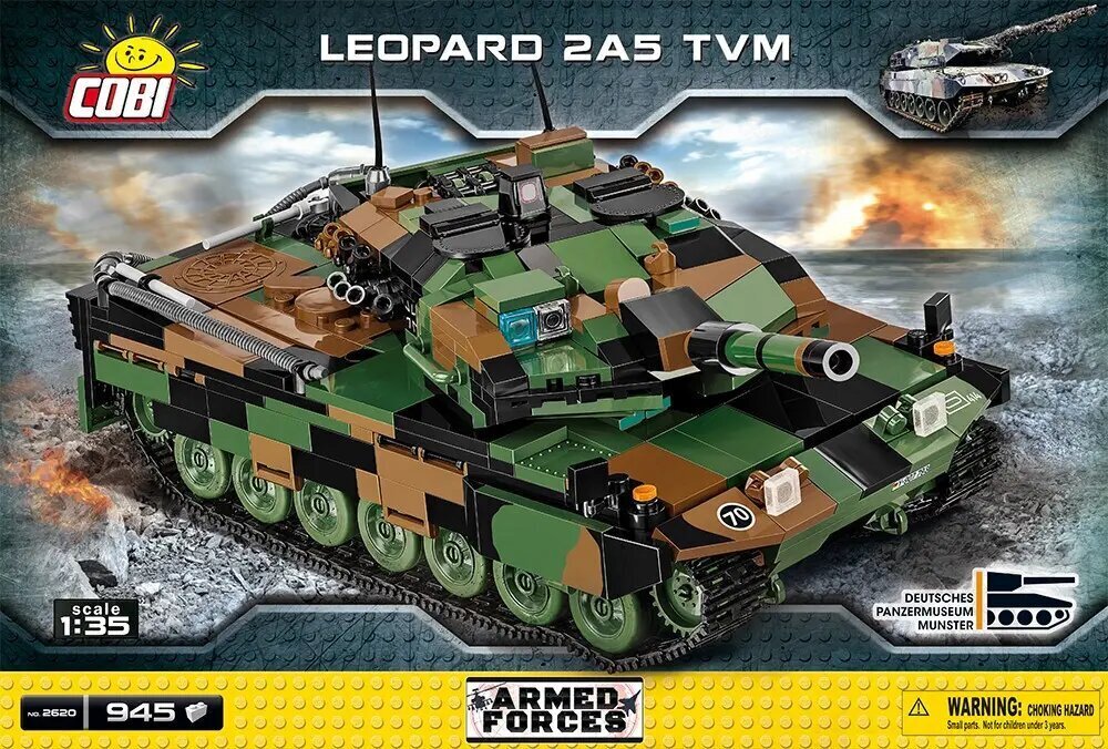 Relvajõudude Leopard 2A5 Tvm цена и информация | Klotsid ja konstruktorid | hansapost.ee