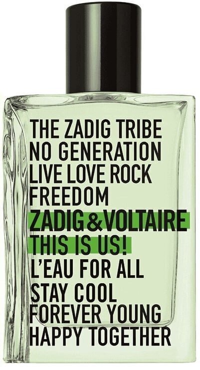 Tualettvesi Zadig & Voltaire This is Us! L'Eau For All Edt meestele/naistele, 50 ml цена и информация | Parfüümid naistele | hansapost.ee