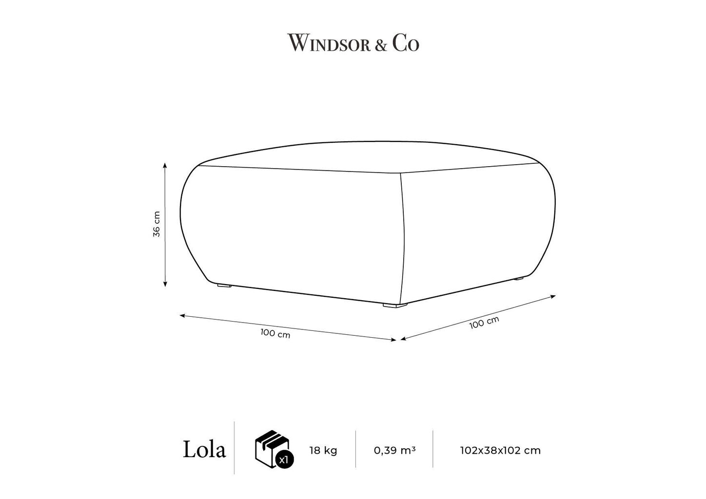 Tumba Windsor & Co Lola, roosa hind ja info | Kott-toolid, tumbad, järid | hansapost.ee