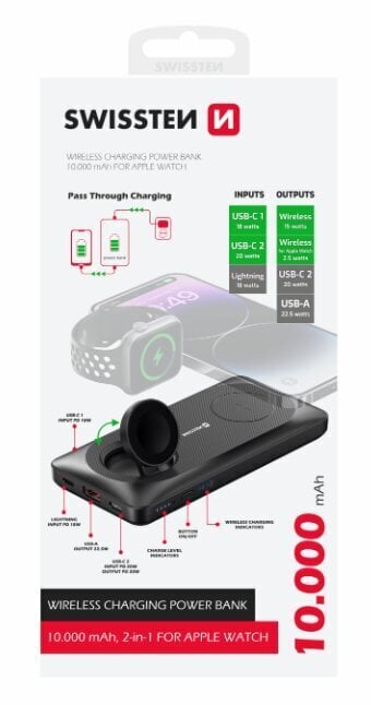 Swissten 10000 mAh hind ja info | Akupangad | hansapost.ee