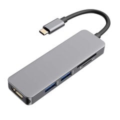Адаптер RoGer USB-C Hub 5в1 с USB 3.0 x2 / HDMI / картридер SD / картридер TF цена и информация | RoGer Компьютерная техника | hansapost.ee