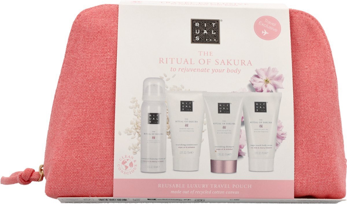 Kosmeetikakomplekt Rituals Sakura: dušigeel, 50 ml + šampoon, 70 ml + palsam, 70 ml + kehakreem, 70 ml hind ja info | Kehakreemid, kehaõlid ja losjoonid | hansapost.ee