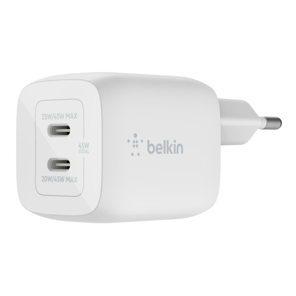 Laadija Belkin AC Charger USB-C GaN 45W PD+PPS, valge цена и информация | Laadijad mobiiltelefonidele | hansapost.ee