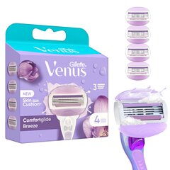 Сменные кассеты для бритья Gillette Venus Breeze, 4 шт. цена и информация | Косметика и средства для бритья | hansapost.ee