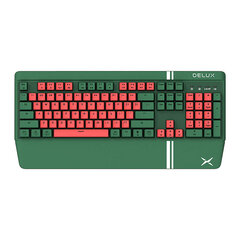 Игровая клавиатура Deluxe KM17DB (зелено-красная) цена и информация | Клавиатуры | hansapost.ee