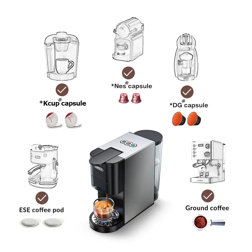 HiBrew H3A 4-in-1 hind ja info | Kohvimasinad ja espressomasinad | hansapost.ee