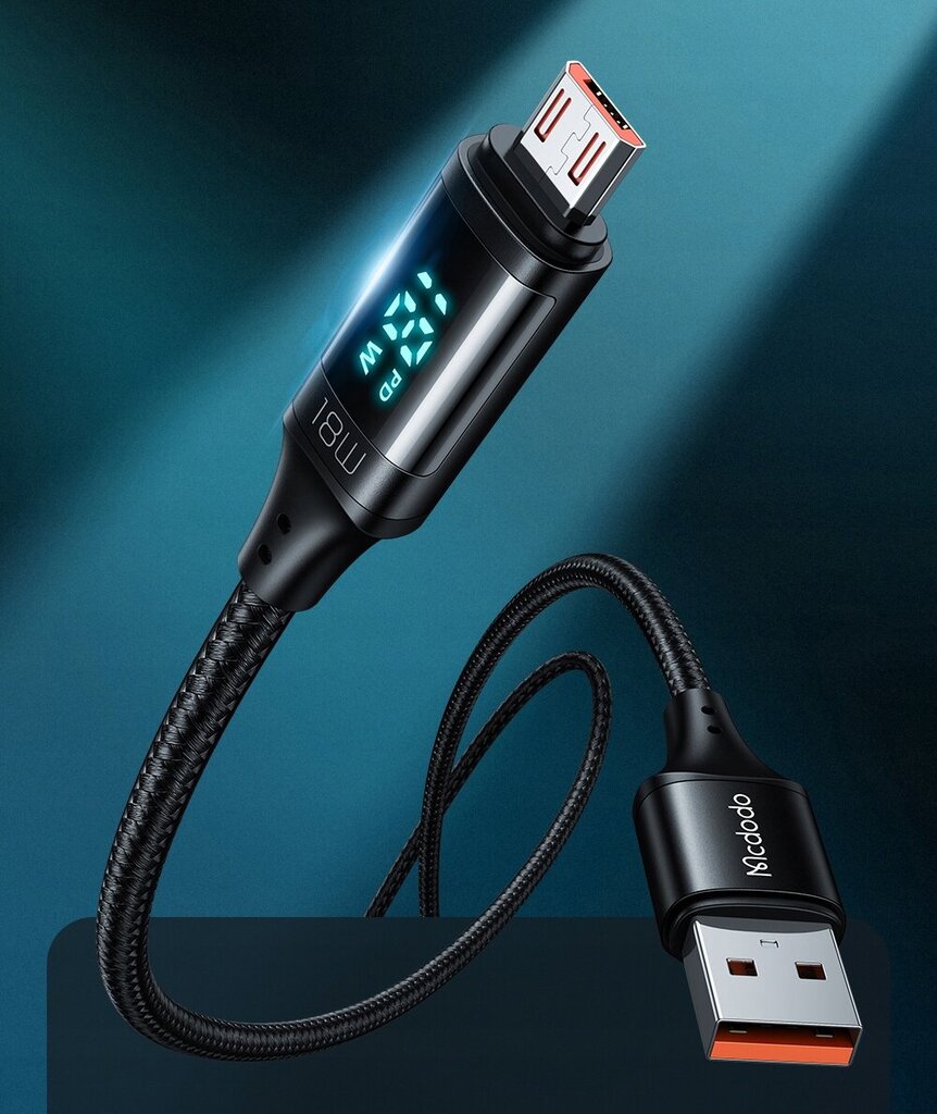 MCDODO DIGITAL PRO QC 4.0 MICRO USB 18W 1.2M TELEFONIKAABEL цена и информация | Juhtmed ja kaablid | hansapost.ee