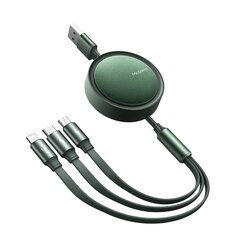 Mcdodo telefonikaabel, 3-in-1, sissetõmmatav, iPhone'ile, Micro USB, USB TYP-C, roheline hind ja info | Juhtmed ja kaablid | hansapost.ee