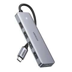 4in1 adapter UGREEN Hub USB-C to 4x USB 3.0 + USB-C (grey) цена и информация | Адаптеры, USB-разветвители | hansapost.ee