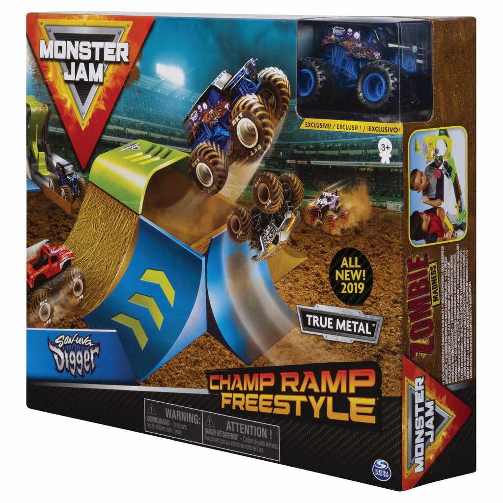 Raja konstruktsiooni komplekt koos maasturiga Monster Jam Basic Stunt 1:64, 6045029 цена и информация | Mänguasjad poistele | hansapost.ee