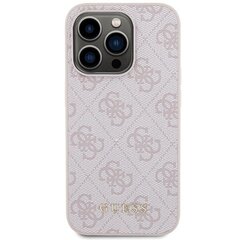 Guess GUHCP15LG4GFPI iPhone 15 Pro 6.1" różowy|pink hard case 4G Metal Gold Logo цена и информация | Чехлы для телефонов | hansapost.ee