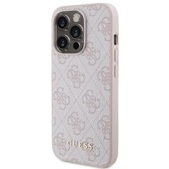 Guess GUHCP15LG4GFPI iPhone 15 Pro 6.1" różowy|pink hard case 4G Metal Gold Logo цена и информация | Чехлы для телефонов | hansapost.ee