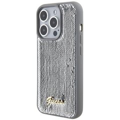 Guess GUHCP15LPSFDGSS iPhone 15 Pro 6.1" srebrny|silver hardcase Sequin Script Metal цена и информация | Чехлы для телефонов | hansapost.ee