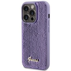 Guess GUHCP15LPSFDGSU iPhone 15 Pro 6.1" fioletowy|purple hardcase Sequin Script Metal цена и информация | Чехлы для телефонов | hansapost.ee