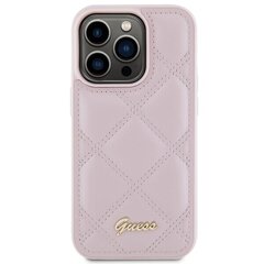 Guess GUHCP15LPSQSQSP iPhone 15 Pro 6.1" różowy|pink hardcase Quilted Metal Logo цена и информация | Чехлы для телефонов | hansapost.ee