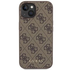 Guess GUHCP15SG4GFBR iPhone 15 6.1" brązowy|brown hard case 4G Metal Gold Logo цена и информация | Чехлы для телефонов | hansapost.ee