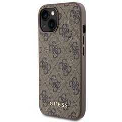 Guess GUHCP15SG4GFBR iPhone 15 6.1" brązowy|brown hard case 4G Metal Gold Logo цена и информация | CG Mobile Мобильные телефоны, Фото и Видео | hansapost.ee