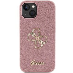Guess GUHCP15SHG4SGP iPhone 15 6.1" różowy|pink hardcase Glitter Script Big 4G цена и информация | Чехлы для телефонов | hansapost.ee