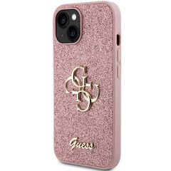 Guess GUHCP15SHG4SGP iPhone 15 6.1" różowy|pink hardcase Glitter Script Big 4G цена и информация | Чехлы для телефонов | hansapost.ee