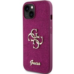 Guess GUHCP15SHG4SGU iPhone 15 6.1" fioletowy|purple hardcase Glitter Script Big 4G цена и информация | Чехлы для телефонов | hansapost.ee