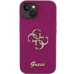 Guess GUHCP15SHG4SGU iPhone 15 6.1" fioletowy|purple hardcase Glitter Script Big 4G цена и информация | Чехлы для телефонов | hansapost.ee