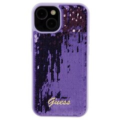 Guess GUHCP15SPSFDGSU iPhone 15 6.1" fioletowy|purple hardcase Sequin Script Metal цена и информация | Чехлы для телефонов | hansapost.ee